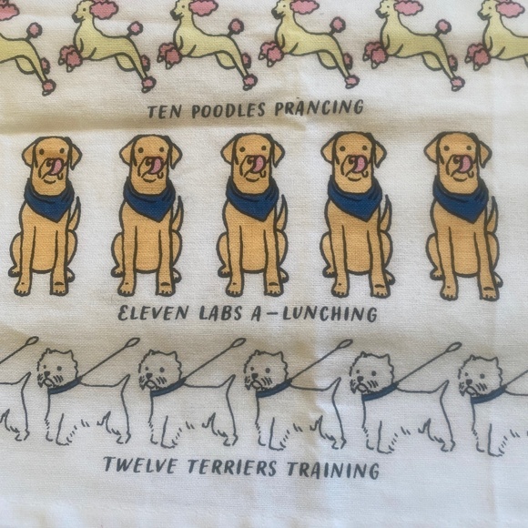 Sur la Table I 12 Dogs of Christmas I 12 Days of Dogs I Kitchen Towel - Picture 12 of 16